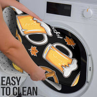 Oktoberfest Bathroom Set with Beer Mug and Pretzel Illustration Black Festive - Wonder Print Shop