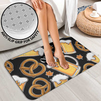 Oktoberfest Bathroom Set with Beer Mug and Pretzel Illustration Black Festive - Wonder Print Shop