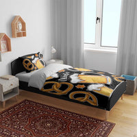 Oktoberfest Bedding Set with Beer Mug and Pretzel Illustration Black Festive - Wonder Print Shop