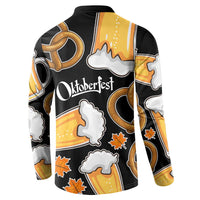 Oktoberfest Button Sweatshirt with Beer Mug and Pretzel Illustration Black Festive - Wonder Print Shop