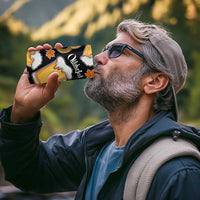 Oktoberfest 4 in 1 Can Cooler Tumbler with Beer Mug and Pretzel Illustration Black Festive - Wonder Print Shop