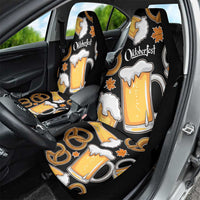 Oktoberfest Car Seat Cover with Beer Mug and Pretzel Illustration Black Festive - Wonder Print Shop