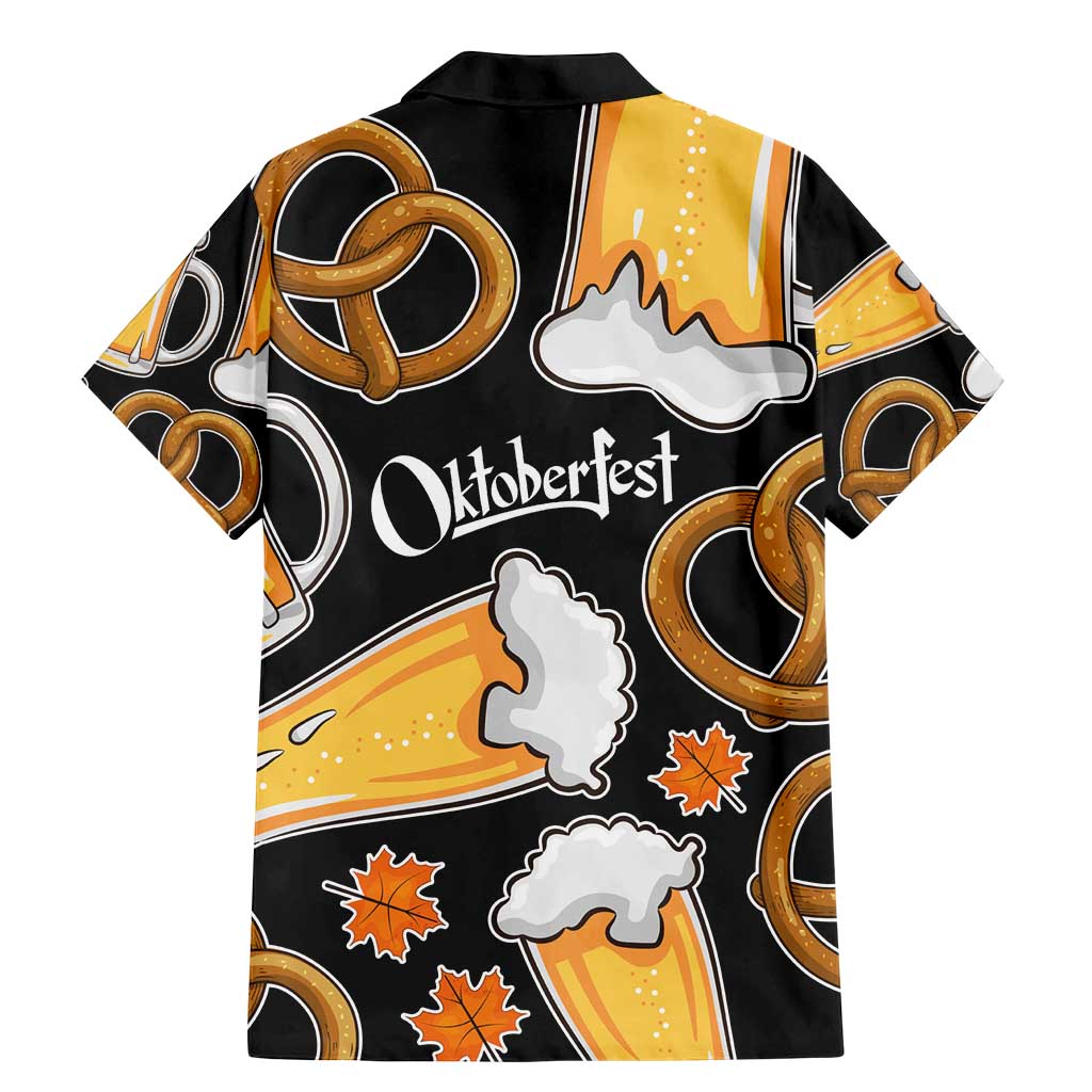 Oktoberfest Family Matching Mermaid Dress and Hawaiian Shirt with Beer Mug and Pretzel Illustration Black Festive - Wonder Print Shop