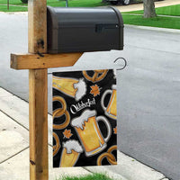 Oktoberfest Garden Flag with Beer Mug and Pretzel Illustration Black Festive - Wonder Print Shop