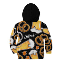 Oktoberfest Kid Hoodie with Beer Mug and Pretzel Illustration Black Festive - Wonder Print Shop