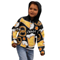 Oktoberfest Kid Hoodie with Beer Mug and Pretzel Illustration Black Festive - Wonder Print Shop