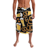 Oktoberfest Lavalava with Beer Mug and Pretzel Illustration Black Festive - Wonder Print Shop