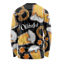 Oktoberfest Long Sleeve Shirt with Beer Mug and Pretzel Illustration Black Festive - Wonder Print Shop