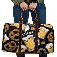 Oktoberfest Travel Bag with Beer Mug and Pretzel Illustration Black Festive - Wonder Print Shop