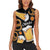 Oktoberfest Women Sleeveless Polo Shirt with Beer Mug and Pretzel Illustration Black Festive - Wonder Print Shop