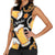 Oktoberfest Women Sleeveless Polo Shirt with Beer Mug and Pretzel Illustration Black Festive - Wonder Print Shop