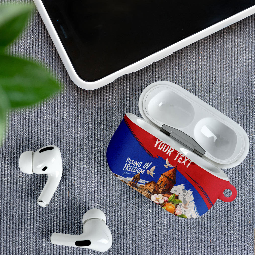 Personalized Armenia Heritage AirPods Case Ararat Monastery Rising In Freedom Patriotic Doves