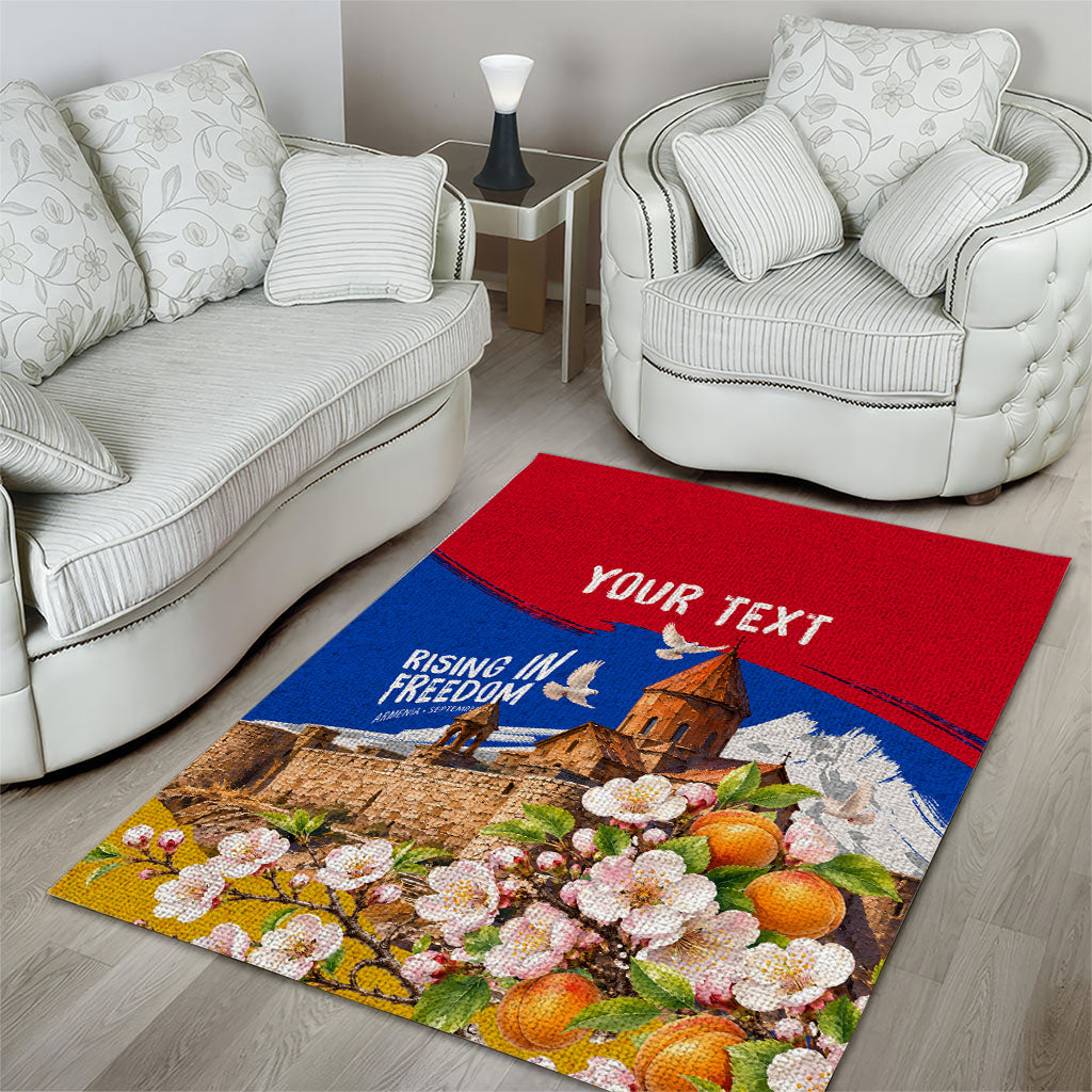 Personalized Armenia Heritage Area Rug Ararat Monastery Rising In Freedom Patriotic Doves