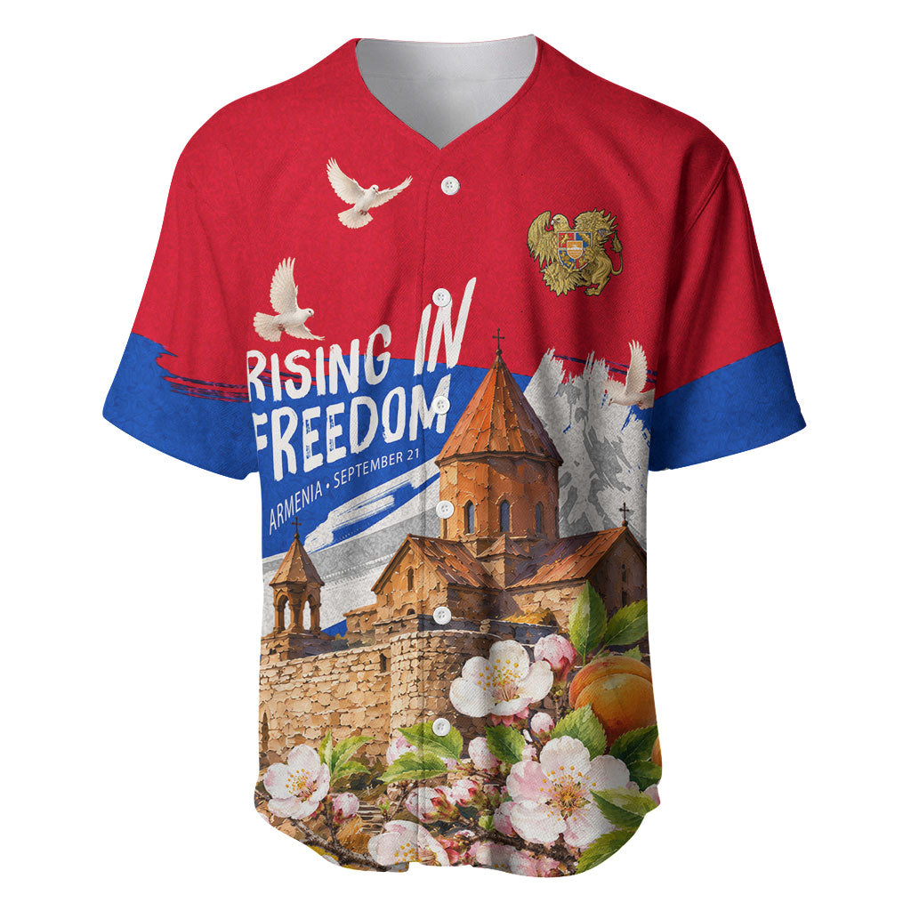 Personalized Armenia Heritage Baseball Jersey Ararat Monastery Rising In Freedom Patriotic Doves