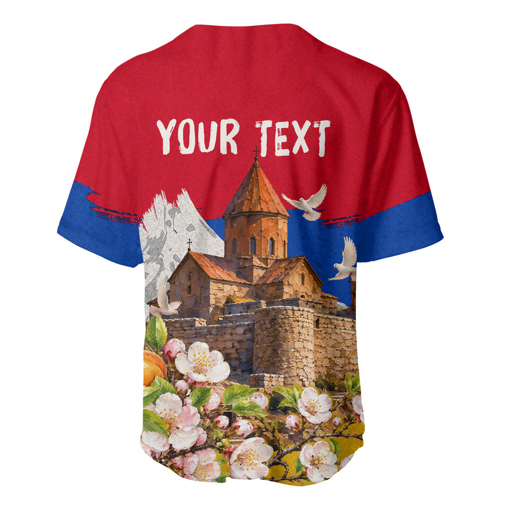 Personalized Armenia Heritage Baseball Jersey Ararat Monastery Rising In Freedom Patriotic Doves