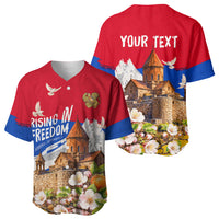 Personalized Armenia Heritage Baseball Jersey Ararat Monastery Rising In Freedom Patriotic Doves