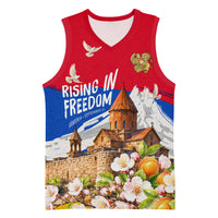 Personalized Armenia Heritage Basketball Jersey Ararat Monastery Rising In Freedom Patriotic Doves