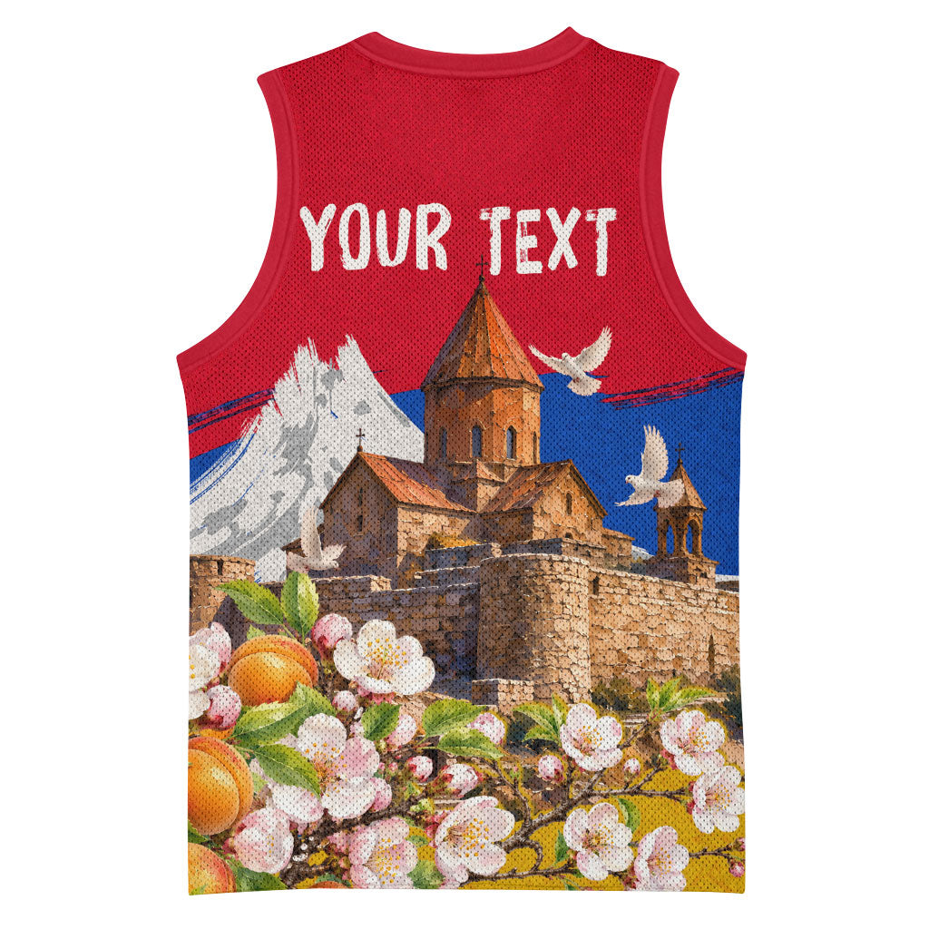 Personalized Armenia Heritage Basketball Jersey Ararat Monastery Rising In Freedom Patriotic Doves