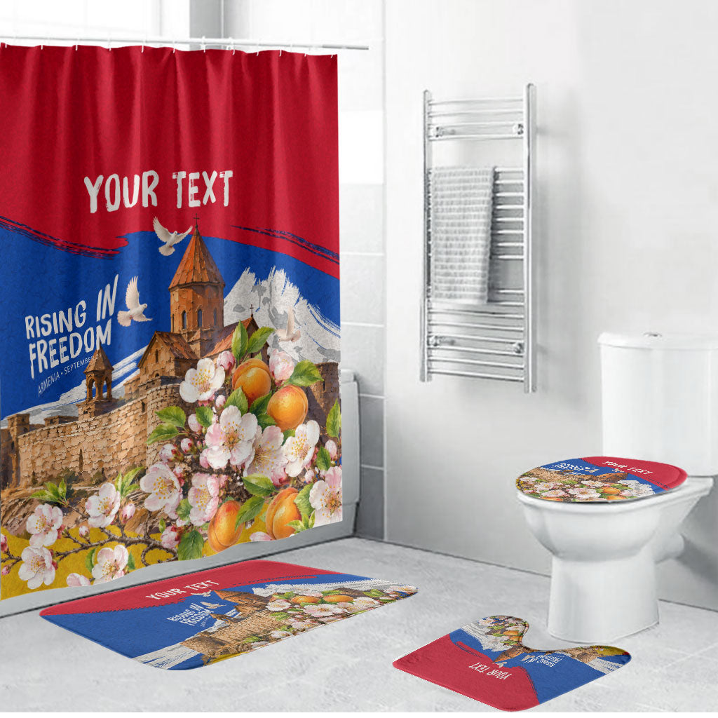 Personalized Armenia Heritage Bathroom Set Ararat Monastery Rising In Freedom Patriotic Doves