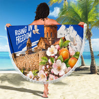 Personalized Armenia Heritage Beach Blanket Ararat Monastery Rising In Freedom Patriotic Doves