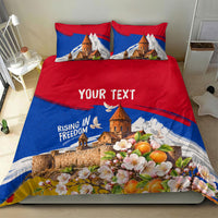 Personalized Armenia Heritage Bedding Set Ararat Monastery Rising In Freedom Patriotic Doves