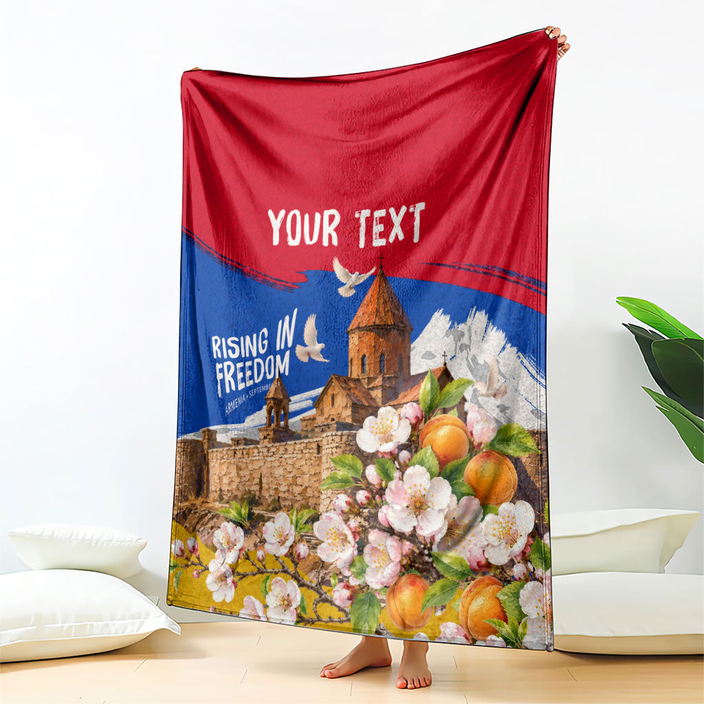 Personalized Armenia Heritage Blanket Ararat Monastery Rising In Freedom Patriotic Doves