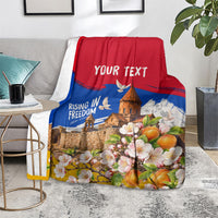 Personalized Armenia Heritage Blanket Ararat Monastery Rising In Freedom Patriotic Doves