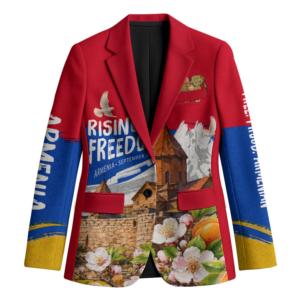 Personalized Armenia Heritage Blazer Ararat Monastery Rising In Freedom Patriotic Doves