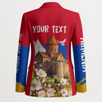 Personalized Armenia Heritage Blazer Ararat Monastery Rising In Freedom Patriotic Doves