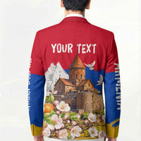 Personalized Armenia Heritage Blazer Ararat Monastery Rising In Freedom Patriotic Doves
