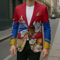 Personalized Armenia Heritage Blazer Ararat Monastery Rising In Freedom Patriotic Doves