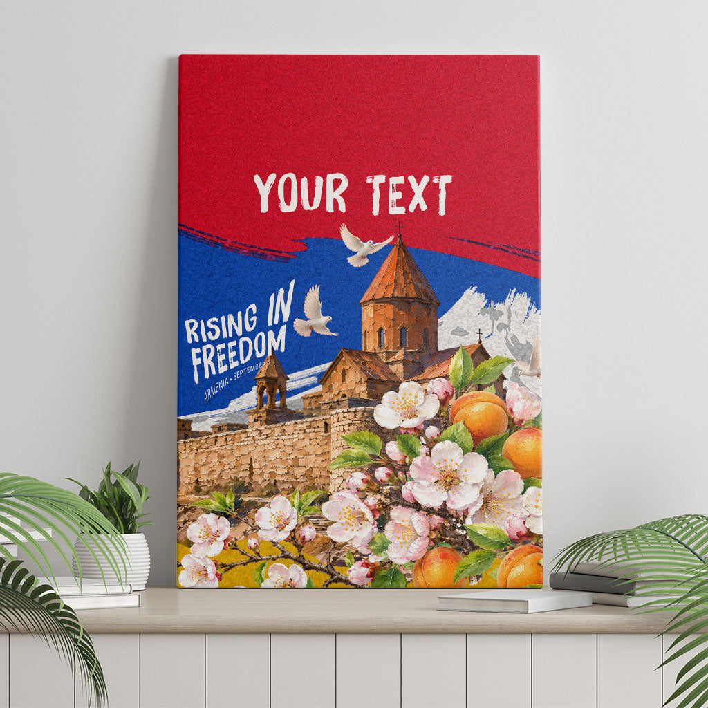 Personalized Armenia Heritage Canvas Wall Art Ararat Monastery Rising In Freedom Patriotic Doves