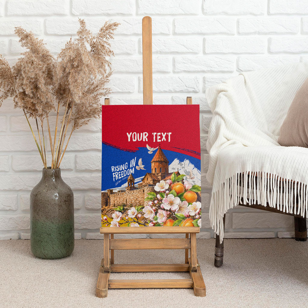Personalized Armenia Heritage Canvas Wall Art Ararat Monastery Rising In Freedom Patriotic Doves