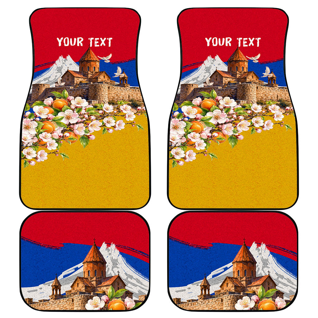 Personalized Armenia Heritage Car Mats Ararat Monastery Rising In Freedom Patriotic Doves
