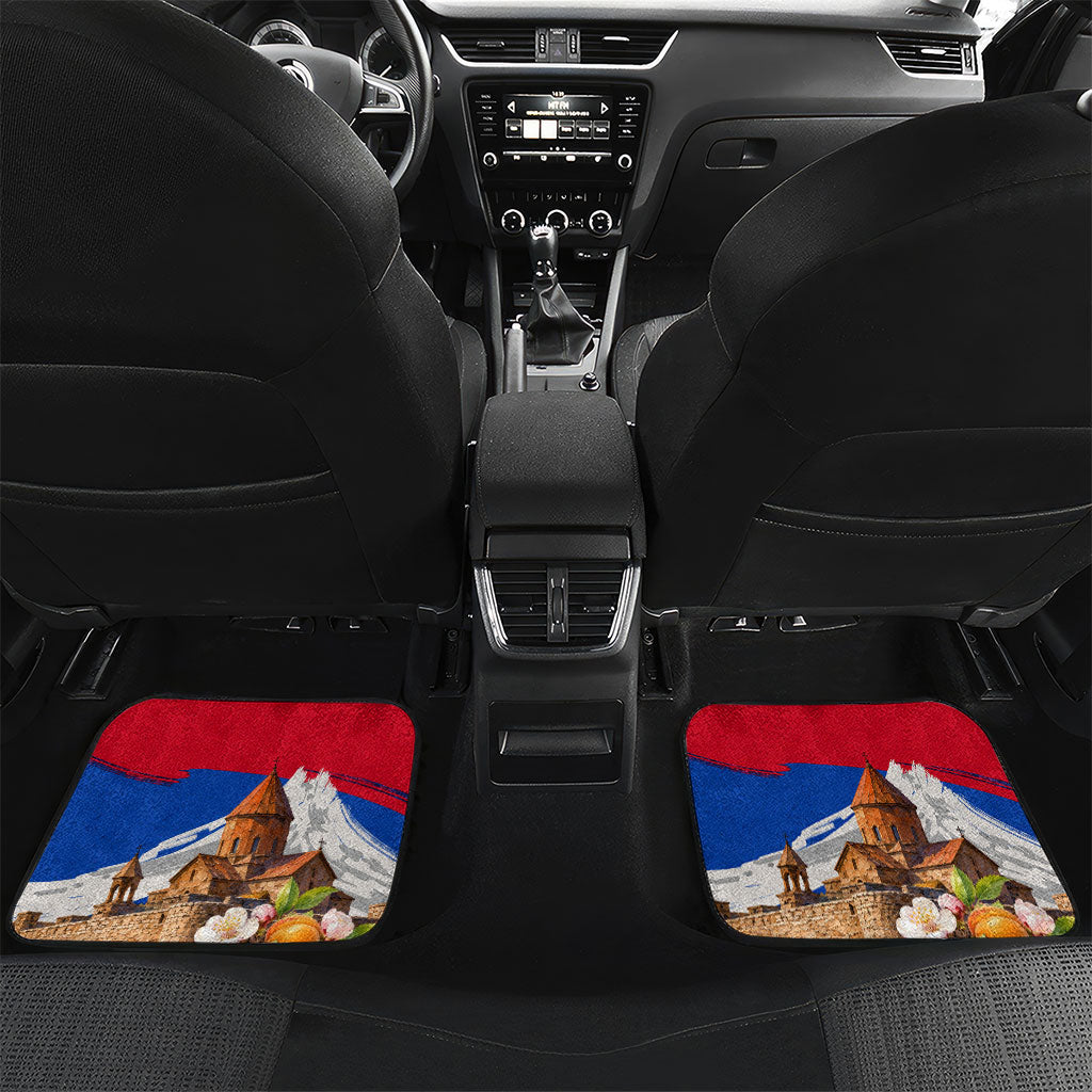 Personalized Armenia Heritage Car Mats Ararat Monastery Rising In Freedom Patriotic Doves
