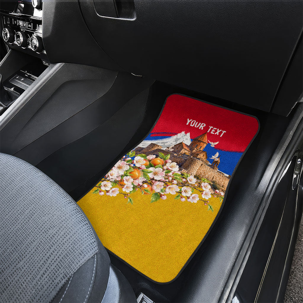 Personalized Armenia Heritage Car Mats Ararat Monastery Rising In Freedom Patriotic Doves