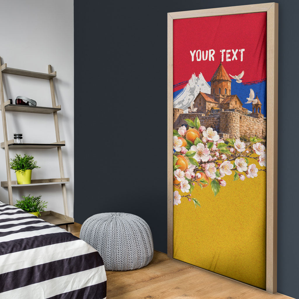Personalized Armenia Heritage Door Cover Ararat Monastery Rising In Freedom Patriotic Doves