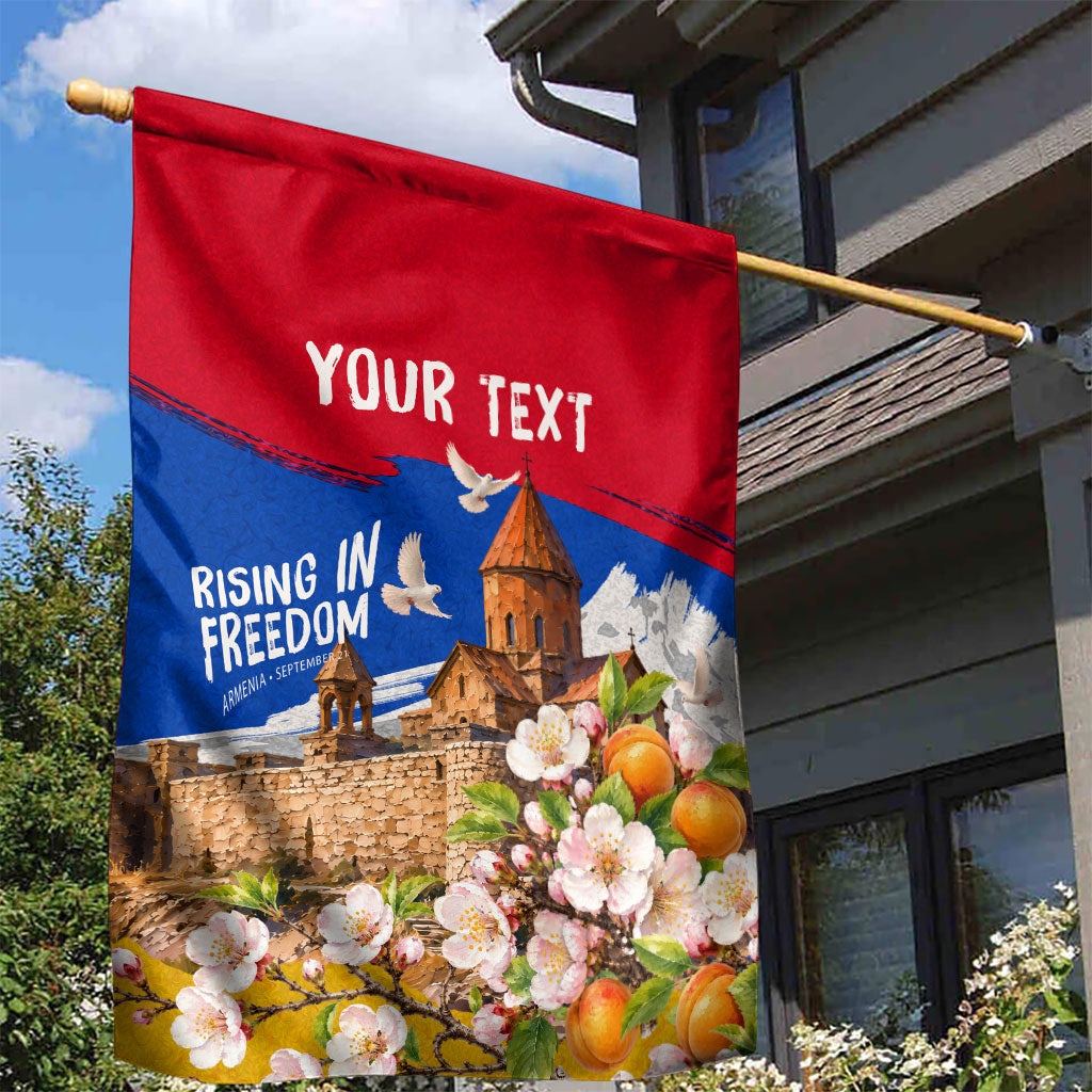 Personalized Armenia Heritage Garden Flag Ararat Monastery Rising In Freedom Patriotic Doves