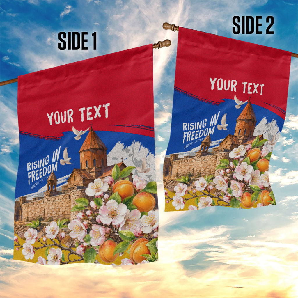 Personalized Armenia Heritage Garden Flag Ararat Monastery Rising In Freedom Patriotic Doves