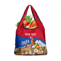 Personalized Armenia Heritage Grocery Bag Ararat Monastery Rising In Freedom Patriotic Doves