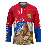 Personalized Armenia Heritage Hockey Jersey Ararat Monastery Rising In Freedom Patriotic Doves