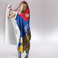 Personalized Armenia Heritage Hooded Blanket Ararat Monastery Rising In Freedom Patriotic Doves