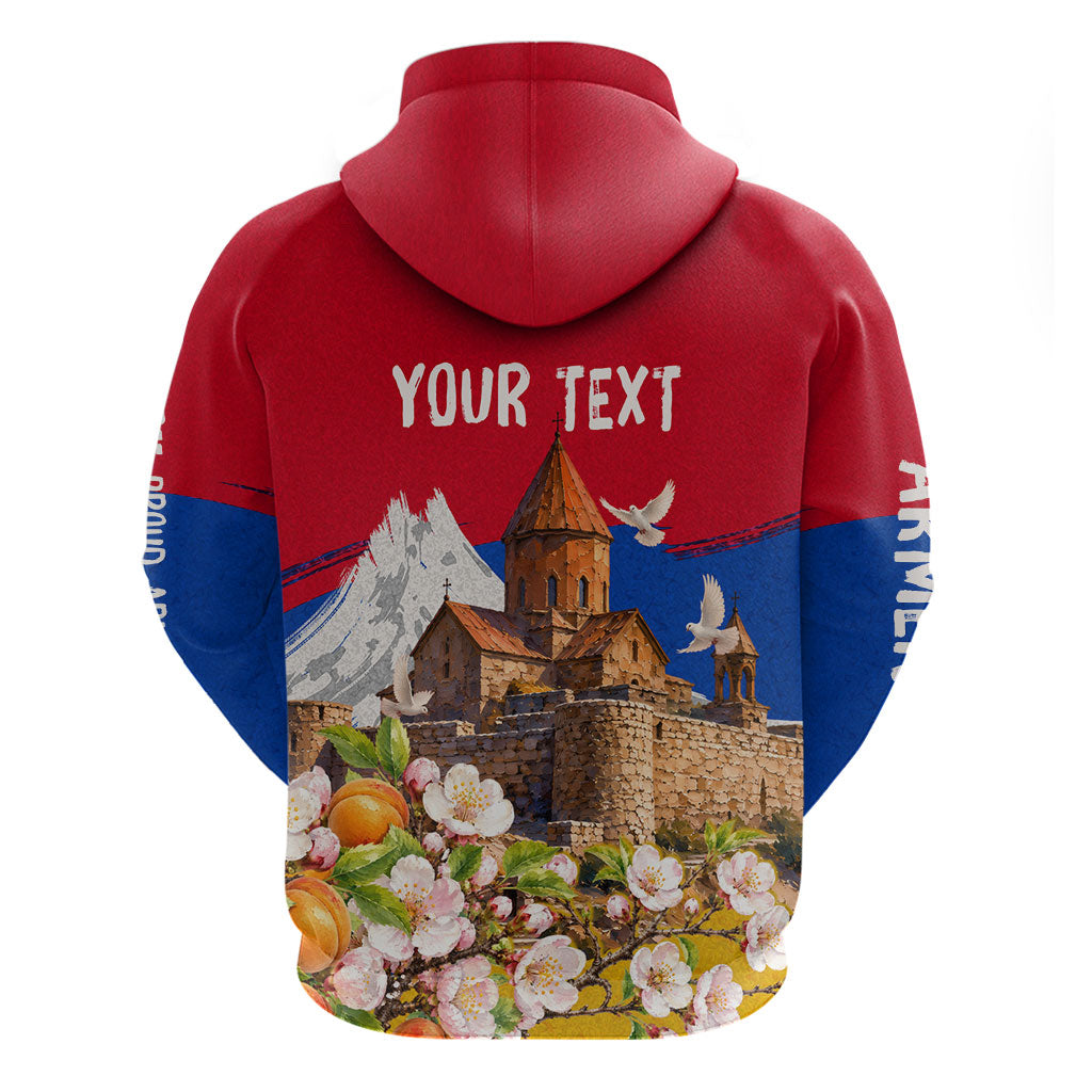 Personalized Armenia Heritage Hoodie Ararat Monastery Rising In Freedom Patriotic Doves