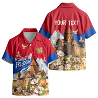 Personalized Armenia Heritage Kid Hawaiian Shirt Ararat Monastery Rising In Freedom Patriotic Doves