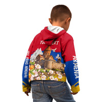 Personalized Armenia Heritage Kid Hoodie Ararat Monastery Rising In Freedom Patriotic Doves