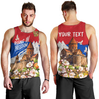 Personalized Armenia Heritage Men Tank Top Ararat Monastery Rising In Freedom Patriotic Doves