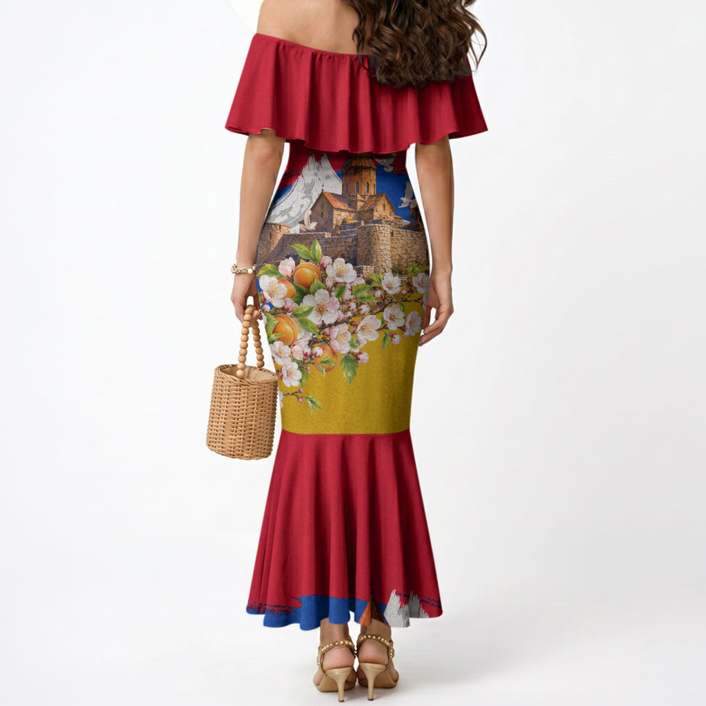 Personalized Armenia Heritage Mermaid Dress Ararat Monastery Rising In Freedom Patriotic Doves