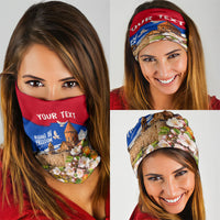 Personalized Armenia Heritage Neck Gaiter Ararat Monastery Rising In Freedom Patriotic Doves