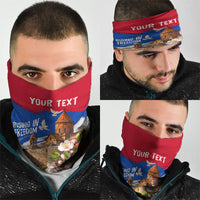 Personalized Armenia Heritage Neck Gaiter Ararat Monastery Rising In Freedom Patriotic Doves