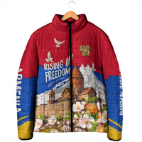 Personalized Armenia Heritage Padded Jacket Ararat Monastery Rising In Freedom Patriotic Doves